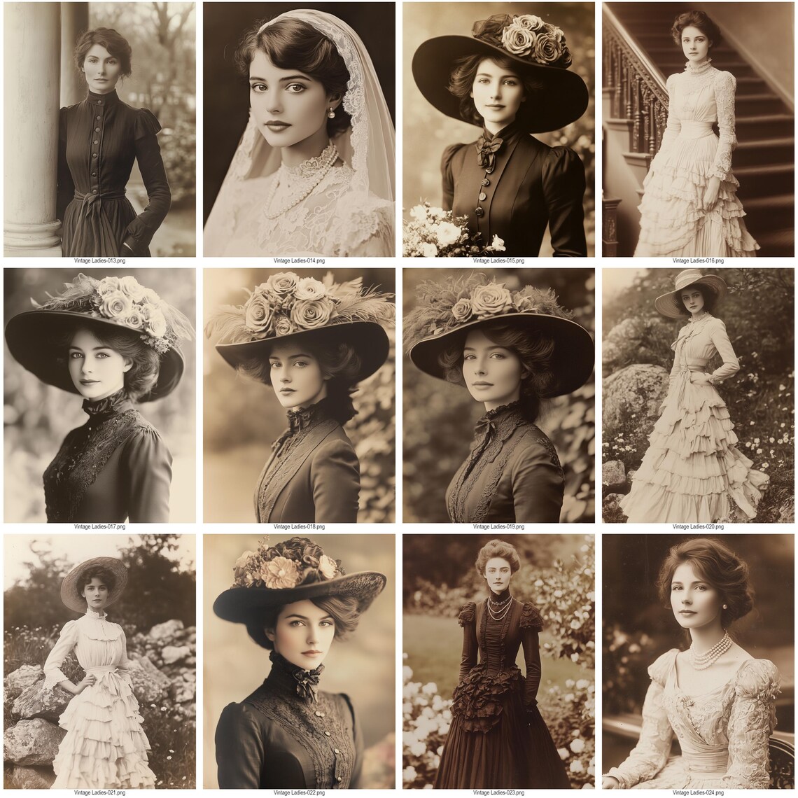 42 Vintage Ladies Junk Journal Kit | Antique Victorian Women Portraits ...
