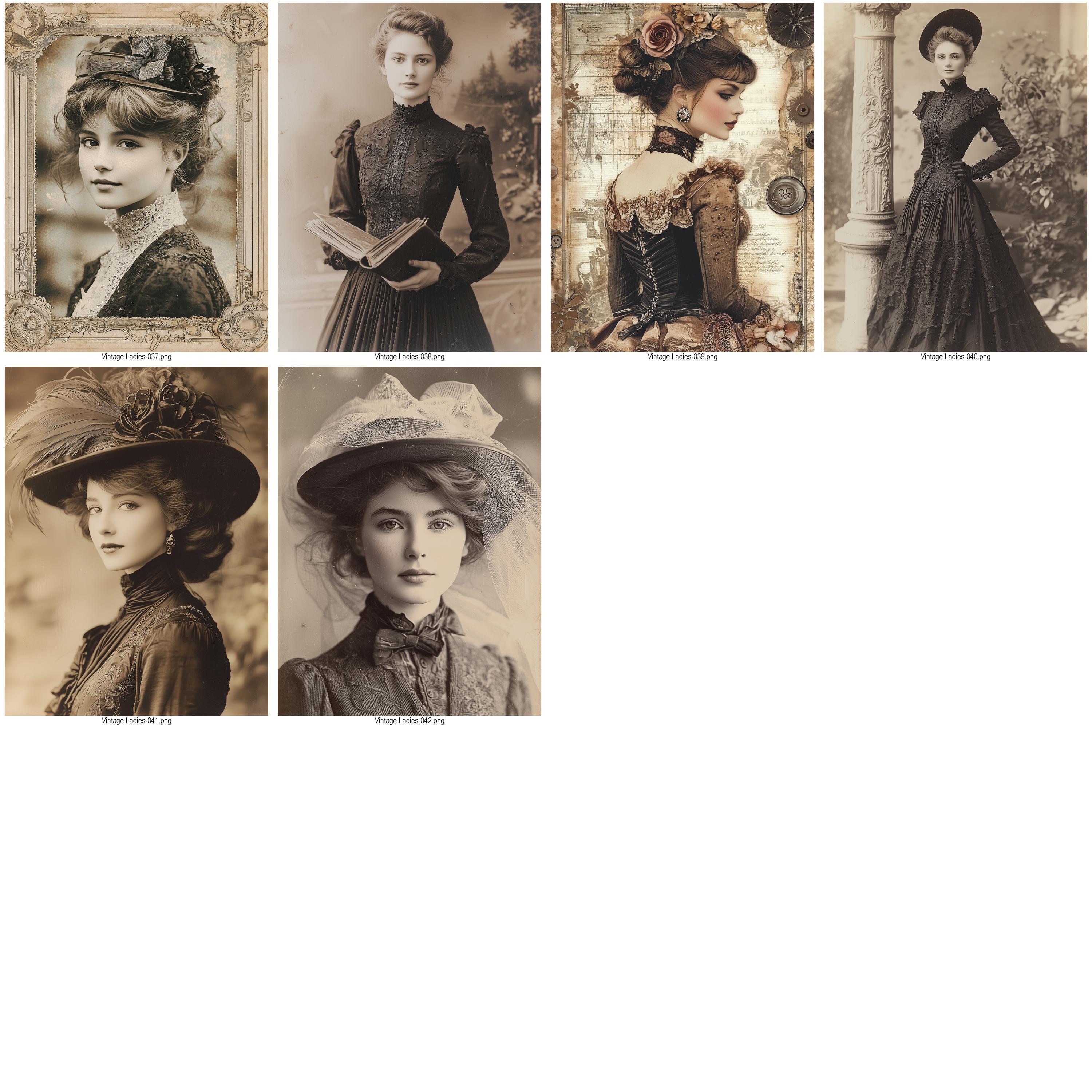 42 Vintage Ladies Junk Journal Kit | Antique Victorian Women Portraits ...