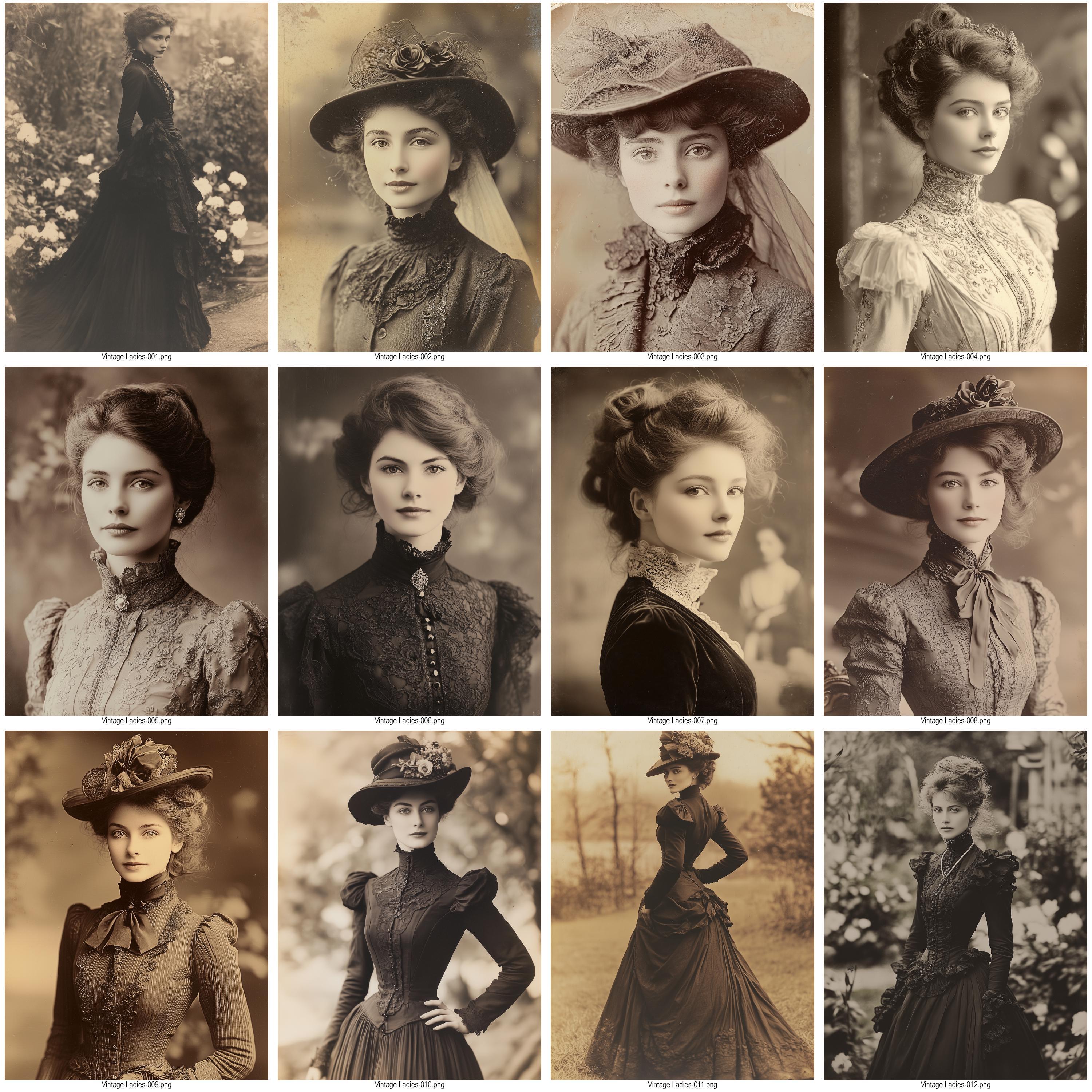 42 Vintage Ladies Junk Journal Kit | Antique Victorian Women Portraits ...