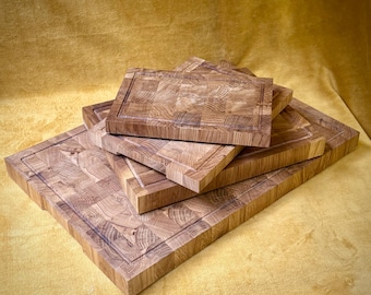 Tabla de cortar de roble de veta final, tabla de cocina, tabla de madera con ranura para jugo, tabla para carne, tabla para servir, tabla de cortar, tabla de veta final, tabla para trinchar