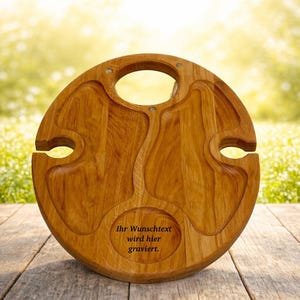 Wijntafel, picknicktafel, ovale eikenhouten serveerschaal, koffiebar, strandtafel, wijnplateau, klaptafel, wijngeschenk, wijnglazenhouder 30x40 afbeelding 12