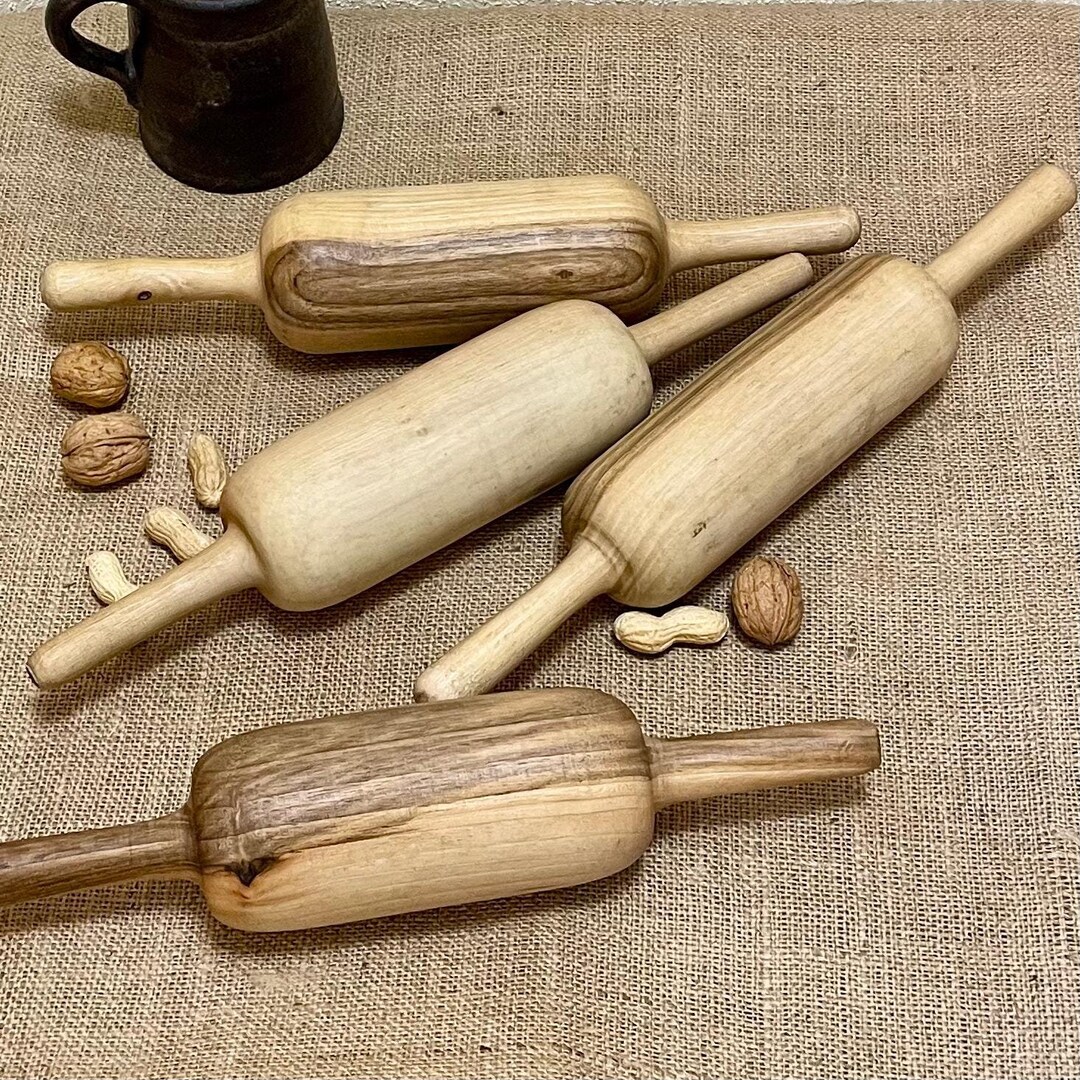 Usbekisches Nudelholz, Teigwalze, Backrolle, Kuchenrolle, Nudelrolle, Rollholz, Walzenstange, Teigausroller, Teigroller aus Walnussholz