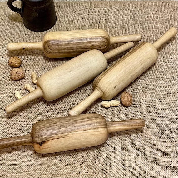 Usbekisches Nudelholz, Teigwalze, Backrolle, Kuchenrolle, Nudelrolle, Rollholz, Walzenstange, Teigausroller, Teigroller aus Walnussholz