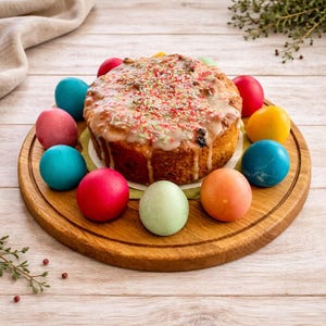 Pasqua - Piatto da portata in rovere con 12 portauova - tagliere rotondo in legno - portauova di Pasqua - vassoio per uova Ø 30 cm - tagliere rotondo