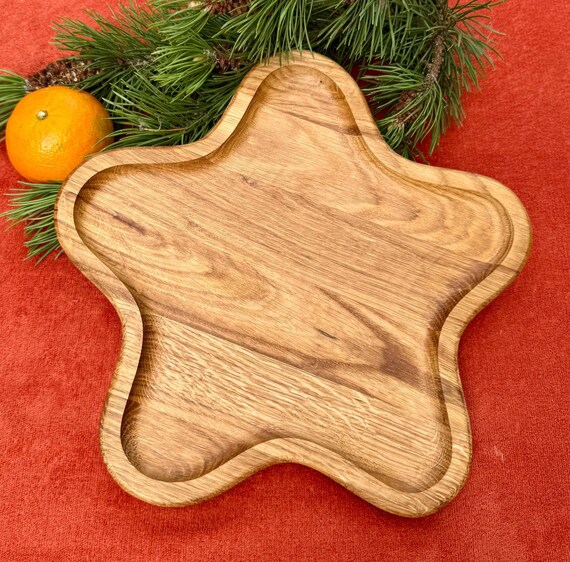 Holzteller Sternform, Eichenholz Platte Weihnachten, Pltzchenteller,  Weihnachtsstern, Advent Deko, Wooden Star Tray, Christmas Wooden Plate -  Etsy.de