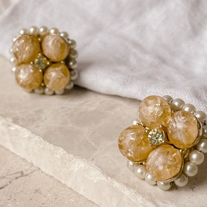 Brincos Kramer pérola e cabochão