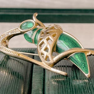 Dior Gold and Enamel Grasshopper Brooch
