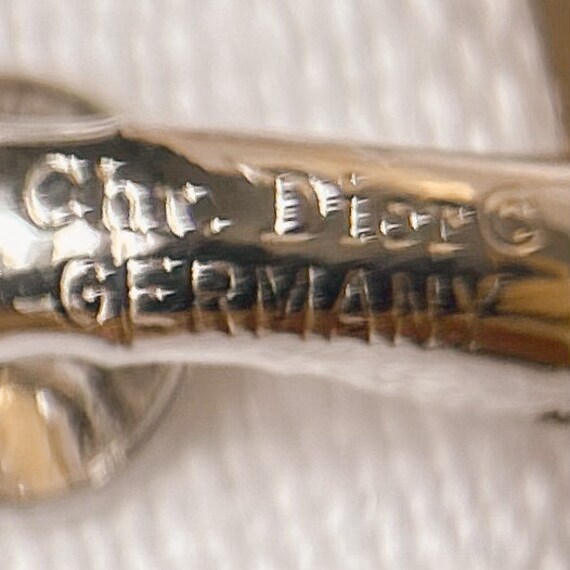 Vintage Dior Petite Silver Interlocking Loop Crys… - image 8