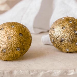 Vintage Dior Statement Gold  and Crystal Dome Earrings