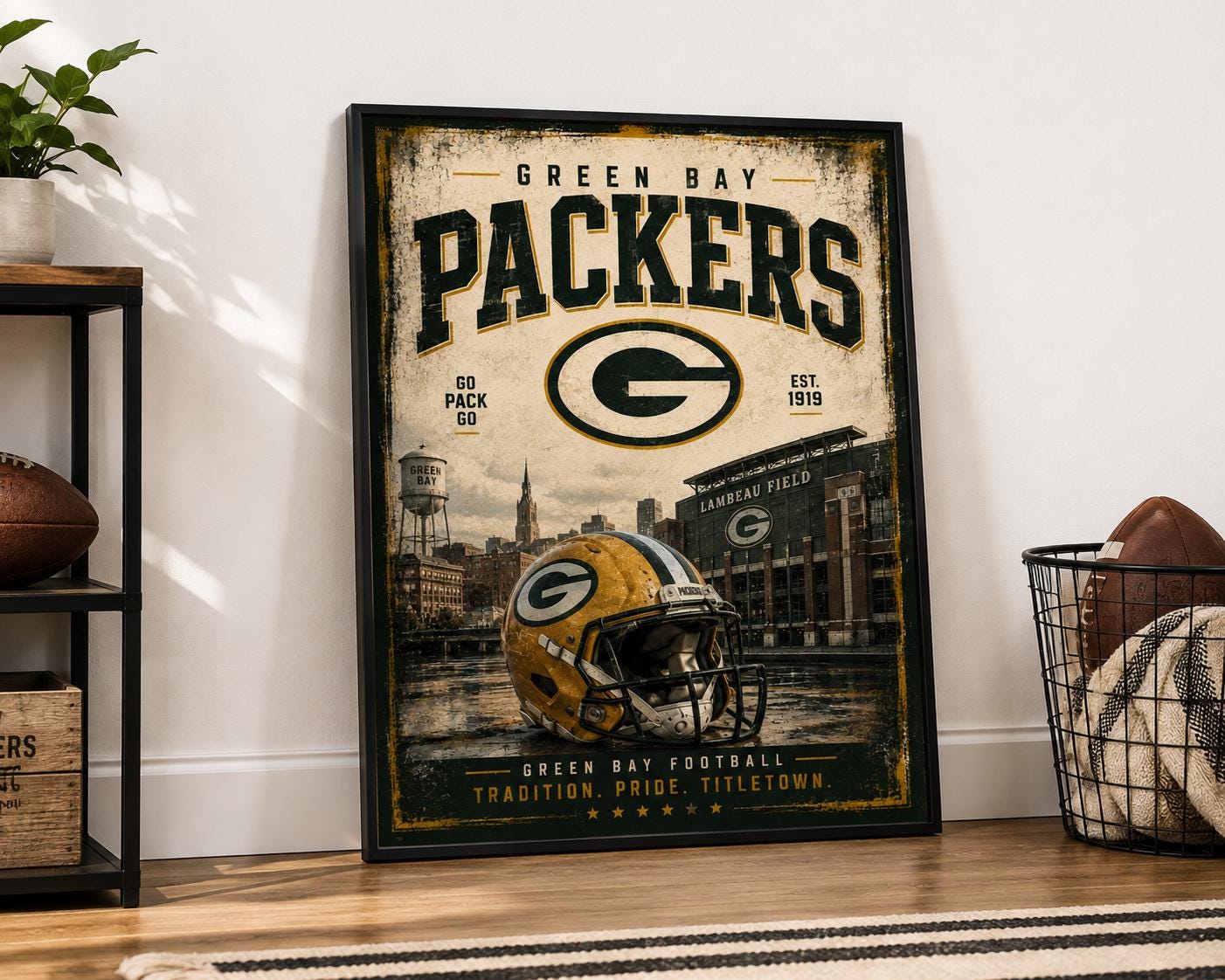 Vintage Packers Football Room Decor - Etsy