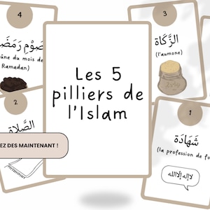 Flashcards des 5 piliers de l’islam | Cartes éducatives islamiques pour enfants | Apprentissage de l’islam en français