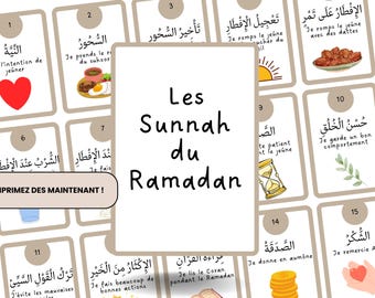 Ramadan Sunnah Flashcards | Islamic Practices for Kids | Muslim Kids Education Printable