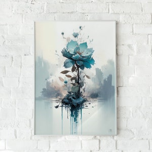 Blue Flower in Watercolors - Digital Download Printable Art