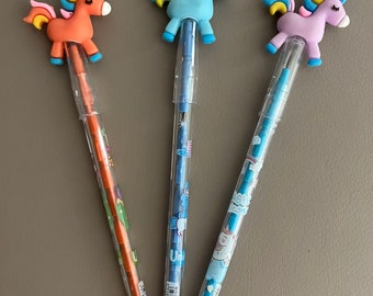 Crayon licorne mignon | Remplisseurs de sacs de fête | Papeterie kawaii