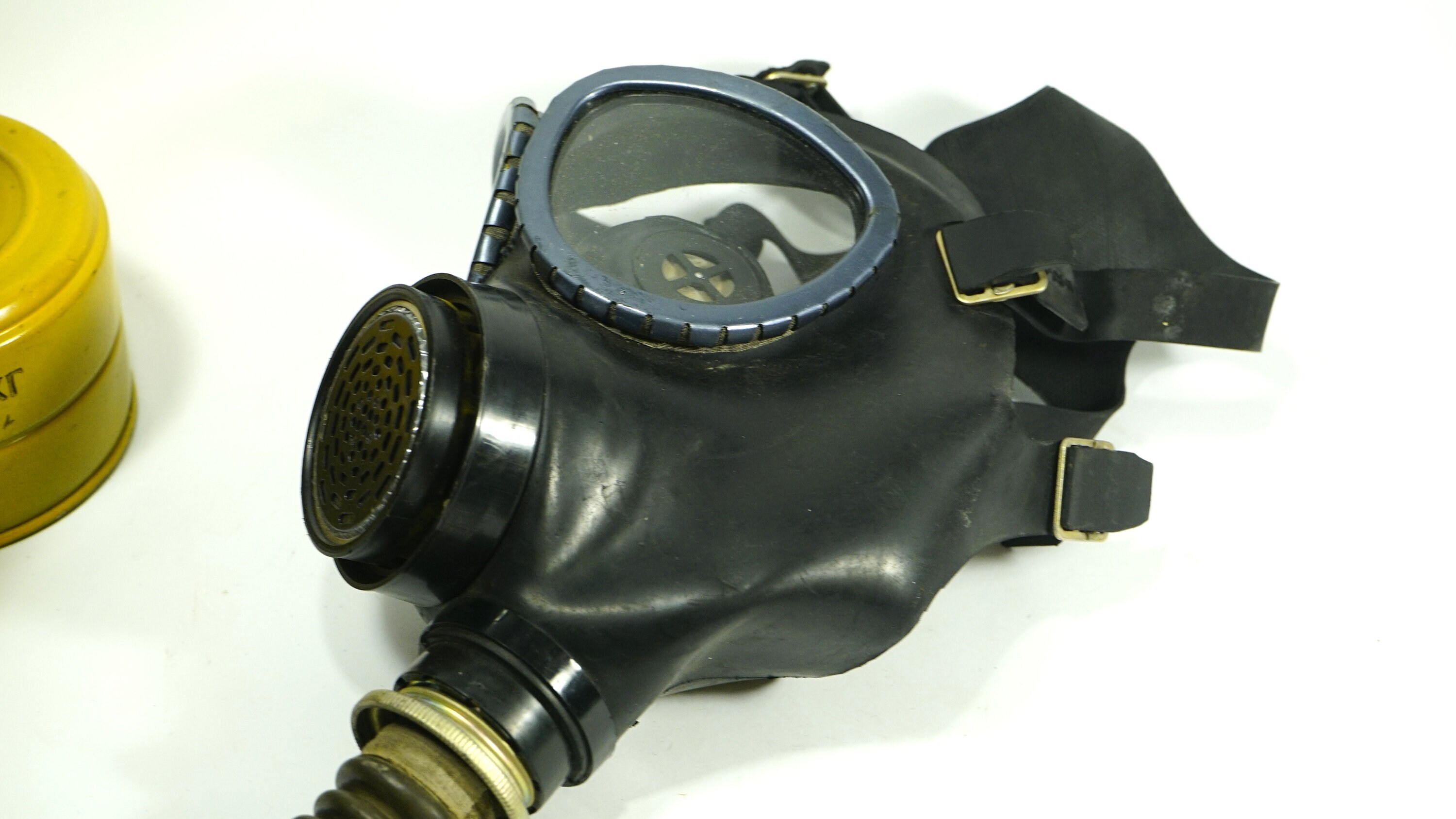Vintage Gas Mask Military Surplus Respirator Safety Black Rubber
