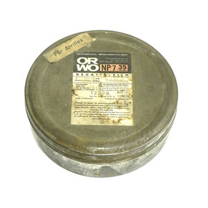 Vintage ORWO NP7 35mm Film Reel Canister Arriflex Can Box Tin Arri