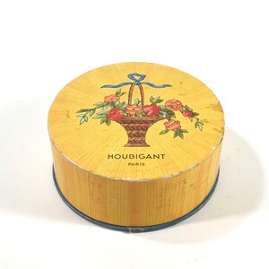1950 HOUBIGANT Paris QUELQUES FLEURS Rachel Gesicht Puder Haut Kosmetik Box Boudoir Vanity Compact Makeup Poudre Papierkarton