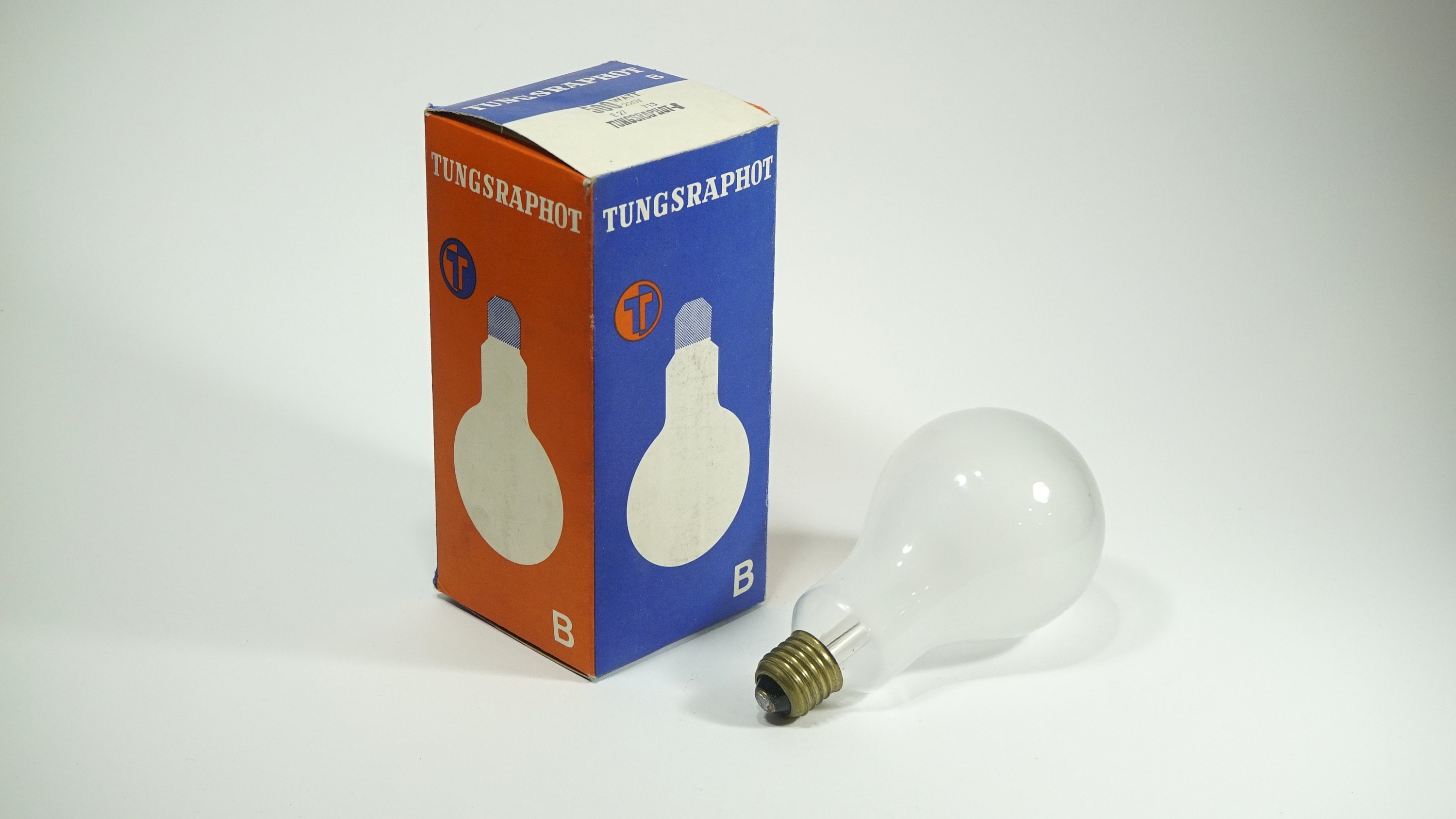 Tungsram TUNGSRAPHOT 500W Large E27 Bulb RARE Type 713 B 220V Vintage High Watt Darkroom Photography Enlarger Incandescent Lamp Projector