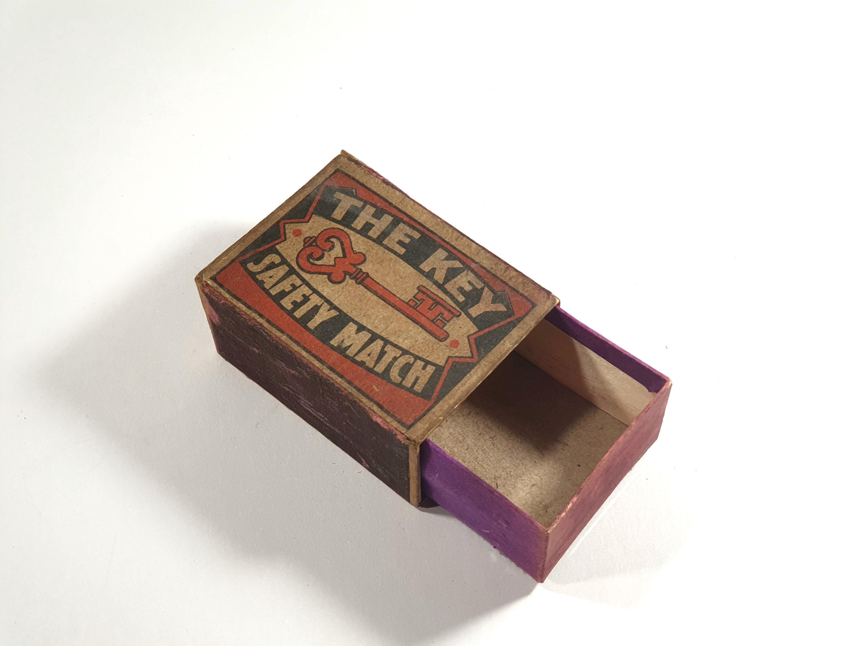 Antique THE KEY Safety Match Box Wooden Matches Czechoslovakia Ea