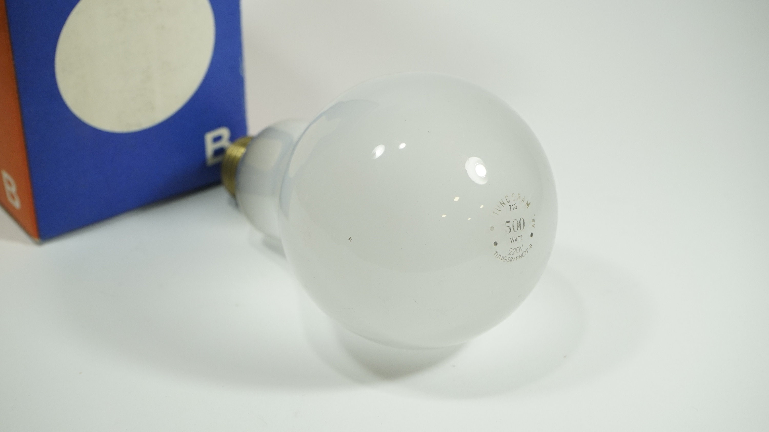 Tungsram TUNGSRAPHOT 500W Large E27 Bulb RARE Type 713 B 220V Vintage
