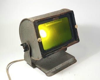 Lámpara de seguridad para cuarto oscuro V.SCHROETTER vintage, lámpara de seguridad verde para laboratorio fotográfico, linterna Aladino, película industrial alemana, filtro de vidrio rojo metálico, funciona