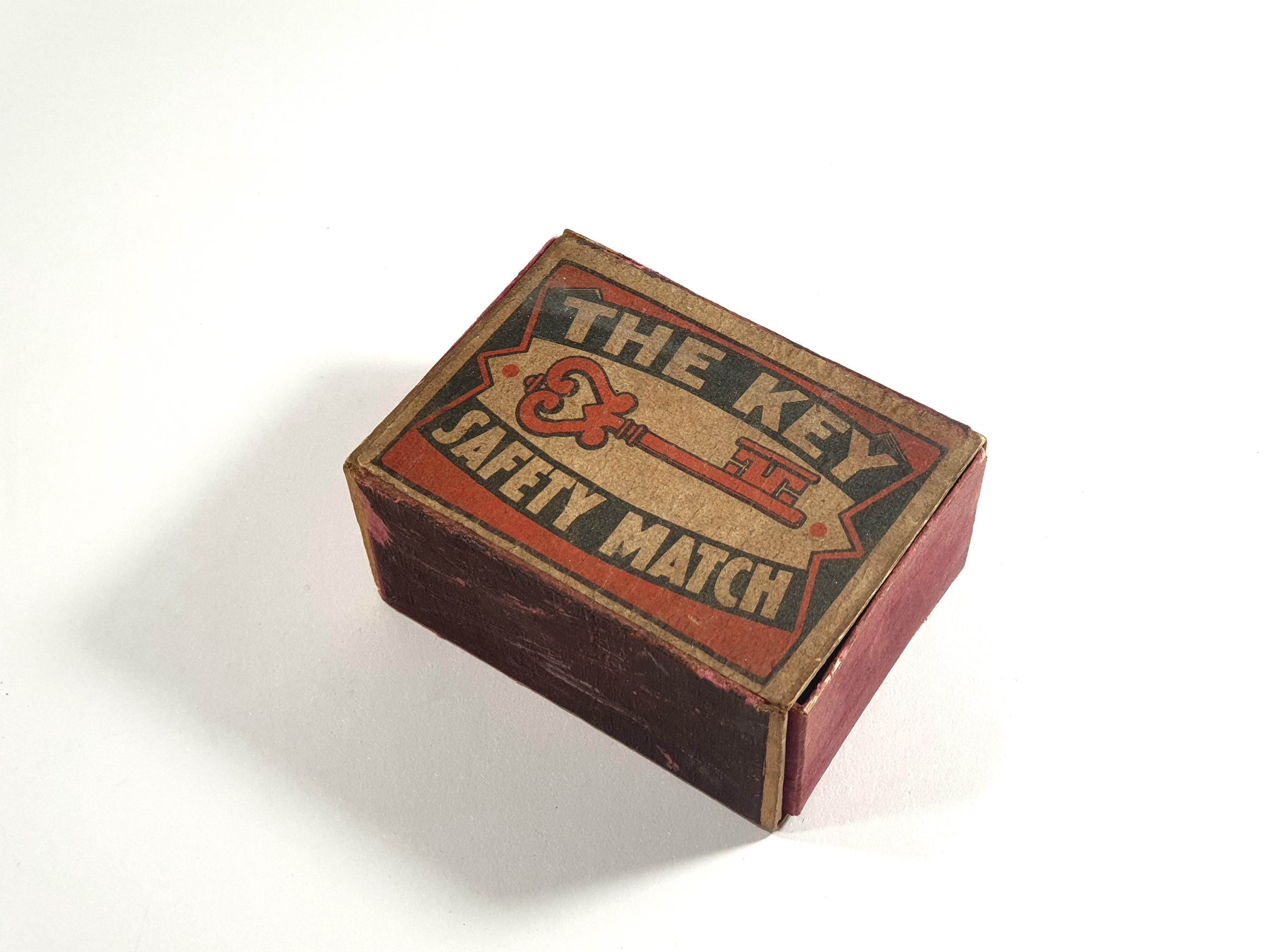 Antique THE KEY Safety Match Box Wooden Matches Czechoslovakia Ea