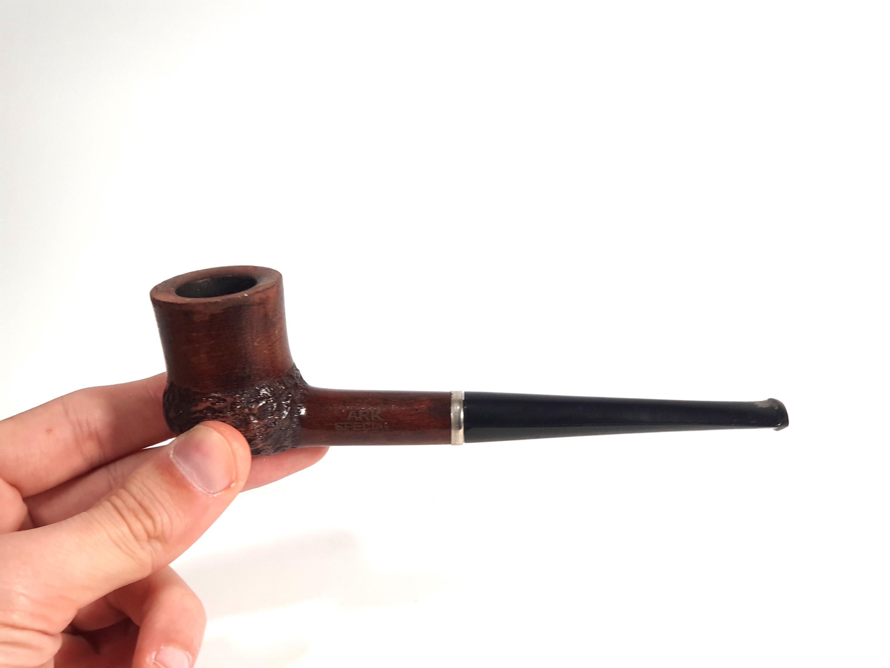 C.1950-60's ARK SPECIAL Vintage Estate Tobacco Smoking Pipe Hand Carved  Wood German Thuringia Straight Black Forest Chip Carved