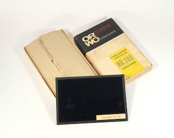 ORWO No. 166 Filtro de luz segura para cuarto oscuro Amarillo Dunkelkammer Schutzfilter Vintage NIB Película Fotografía 15 x 10 cm Lámpara Vidrio