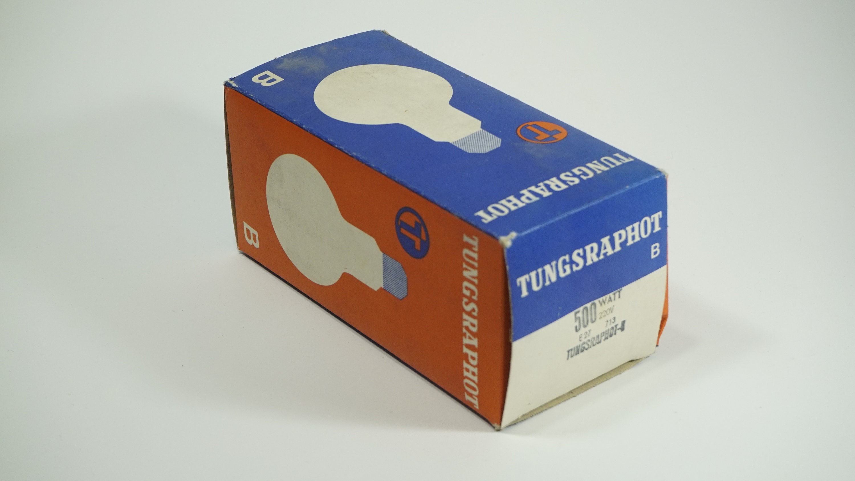 Tungsram TUNGSRAPHOT 500W Large E27 Bulb RARE Type 713 B 220V Vintage