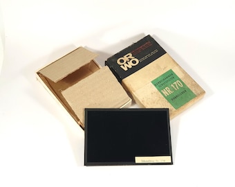 ORWO No. 170 Filtro de luz segura para cuarto oscuro, color verde oscuro, Dunkelkammer Schutzfilter, Vintage NIB, fotografía de película, 15 x 10 cm, lámpara de cristal