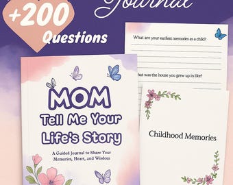 Diario de la historia de vida de mamá, con indicaciones guiadas, recuerdo del legado (PDF digital)