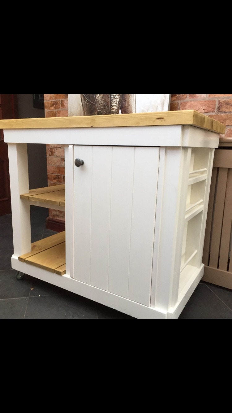 Solid Pine Kitchen Island With a Pine Top Bespoke Made to Order and Requirements Finished in