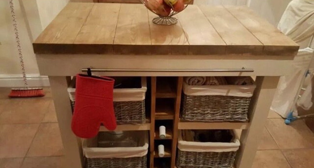 Solid Pine Kitchen Island Bespoke Made to Order and Requirements Finished in Your Chosen Farrow