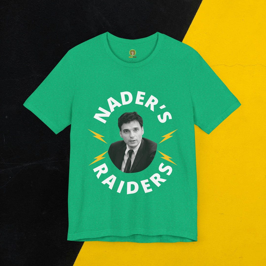 Ralph Nader's Raiders T-shirt | Vintage Political Activism Consumer ...