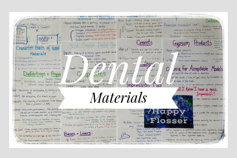 Dental Materials Study Sheets for Dental Hygiene Students Etsy