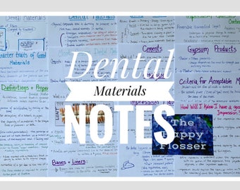 Dental Materials Study Sheets for Dental Hygiene Students