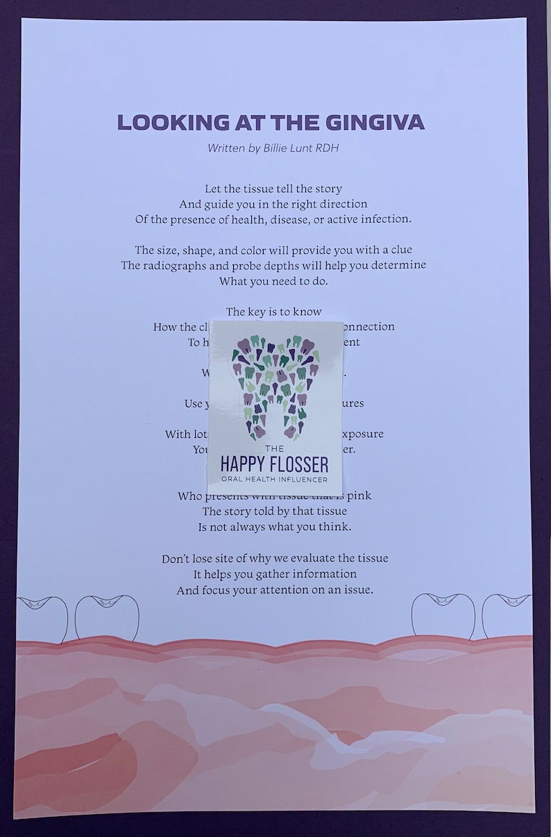 Dental Poem Print: 'looking at the Gingiva' - Gift for Dentist - Etsy