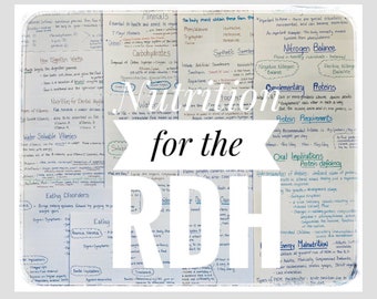 Nutrition Study Sheets for Dental Hygiene Students