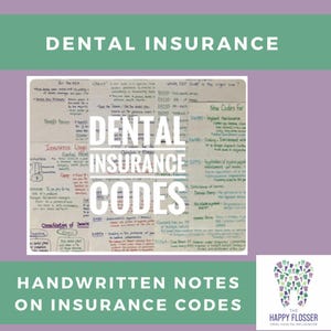 Hojas de estudio de códigos CDT de seguros dentales