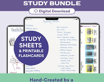 Radiology Bundle Study Sheets for Dental Students