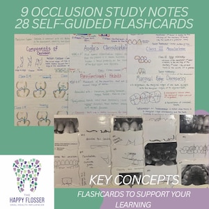 Occlusion Study Sheets and Flashcards for Dental Hygiene