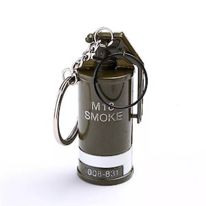 Smoke Grenade Keychain: Novelty Grenade Keyring