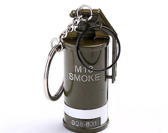 Smoke Grenade Keychain: Novelty Grenade Keyring
