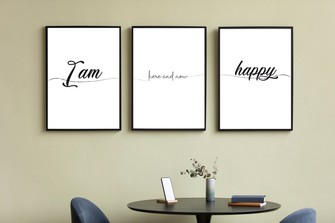 Set of 3 Minimalist Wall Art Prints, Modern Living Room Print, Bedroom ...