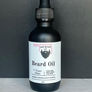 Organic Beard Oil | Growth & Hydration | Natural Beard Softener and conditioner | Handmade Beard Care for Men | Beard Grooming Gift | 2oz