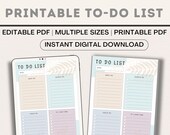 Printable To-Do List Template, Editable Checklist (Digital Download)