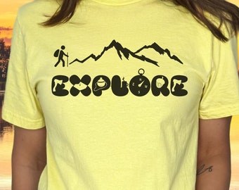 Mountain Adventure Group Hiking Tshirt, Explore More Outdoorsy Shirt, Backpacking Tee, Camping Gift for Friends, Mountain climbing Tee