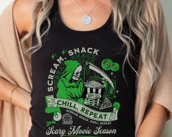 Vintage Halloween Skeleton Racerback Tank Top, Scary Movies Halloween Shirt, Halloween Party Tank Top, Retro Spooky Season Gift for Her
