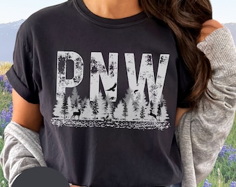 Pacific Northwest Outdoor Adventure Shirt, Forest Tshirt, Pacificnorthwest Traveler Tee, PNW Travel Gift, Pine Trees Hiking Shirt, Souvenir