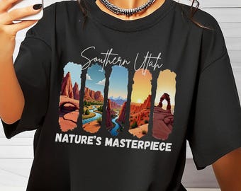 Utah Mighty 5 Vintage National Park Comfort Colors Tshirt for Outdoor Lovers, NP Keepsake Tshirt, Moab Group Travel Gift, Adventure Shirt